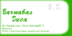 barnabas duca business card